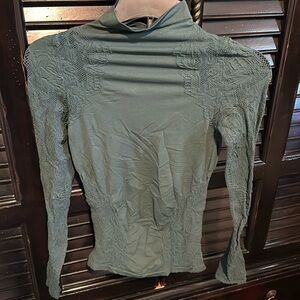 Sheer Free People Bodycon Top in Green